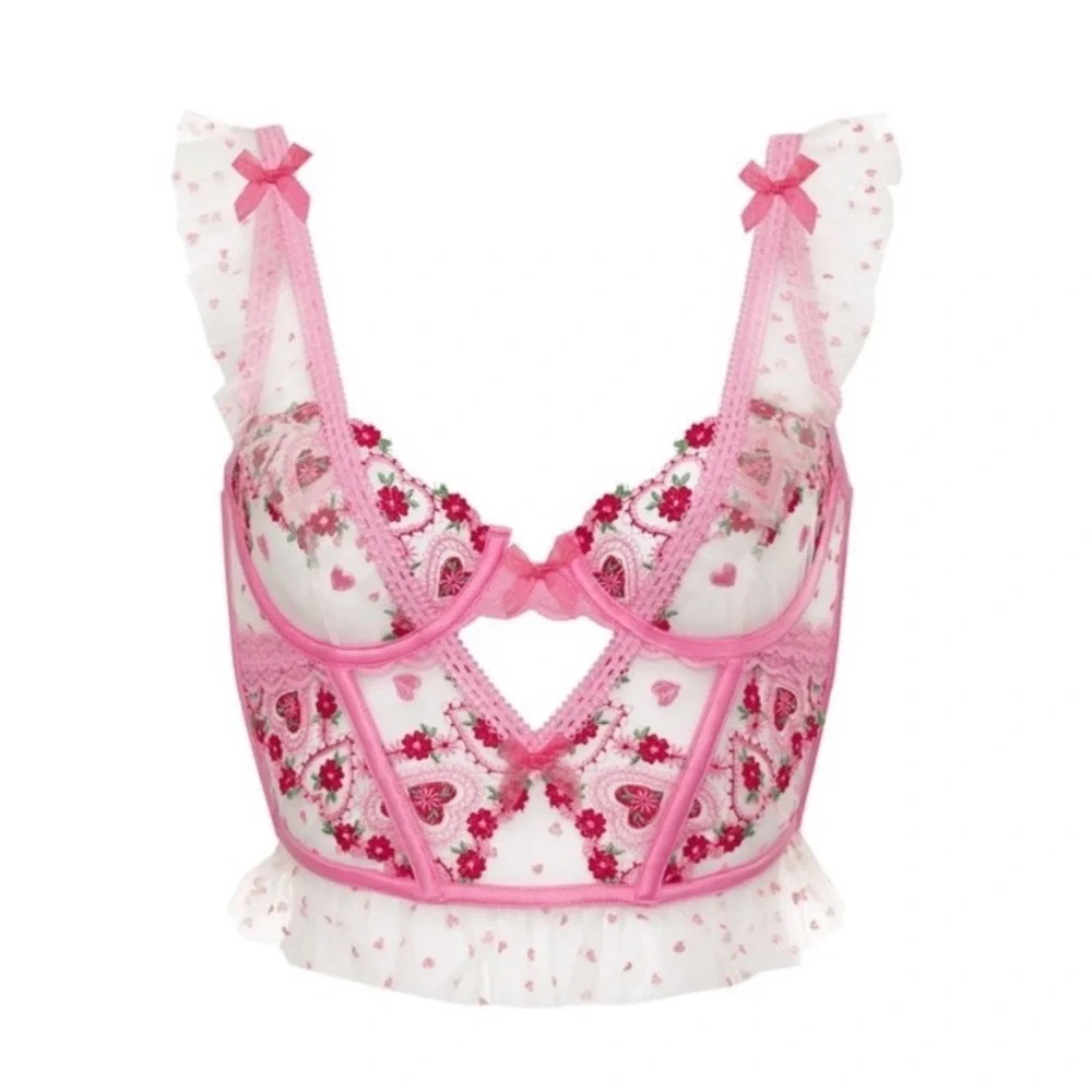 New! For love and lemons whimsical garden bustier bra top 10101 - Picture 2 of 12